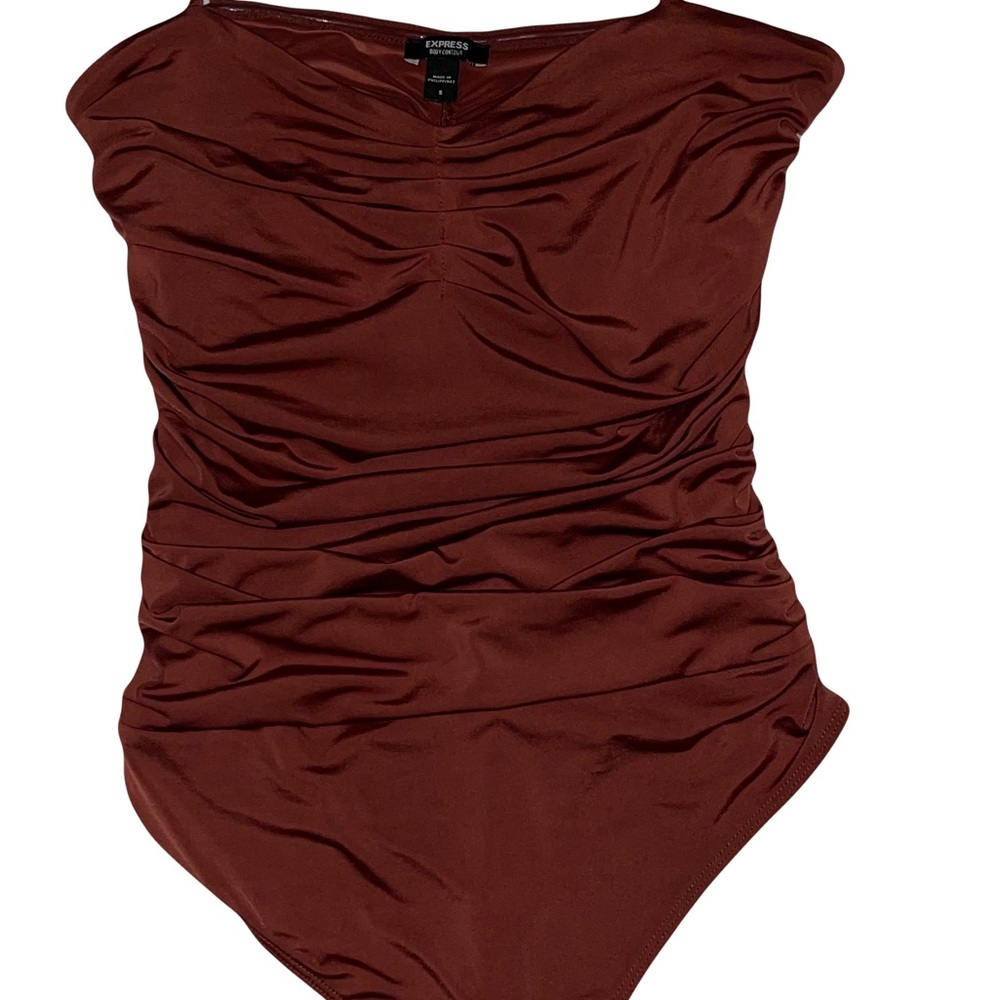 Rouched Rust Body Suit - Picture 2 of 3